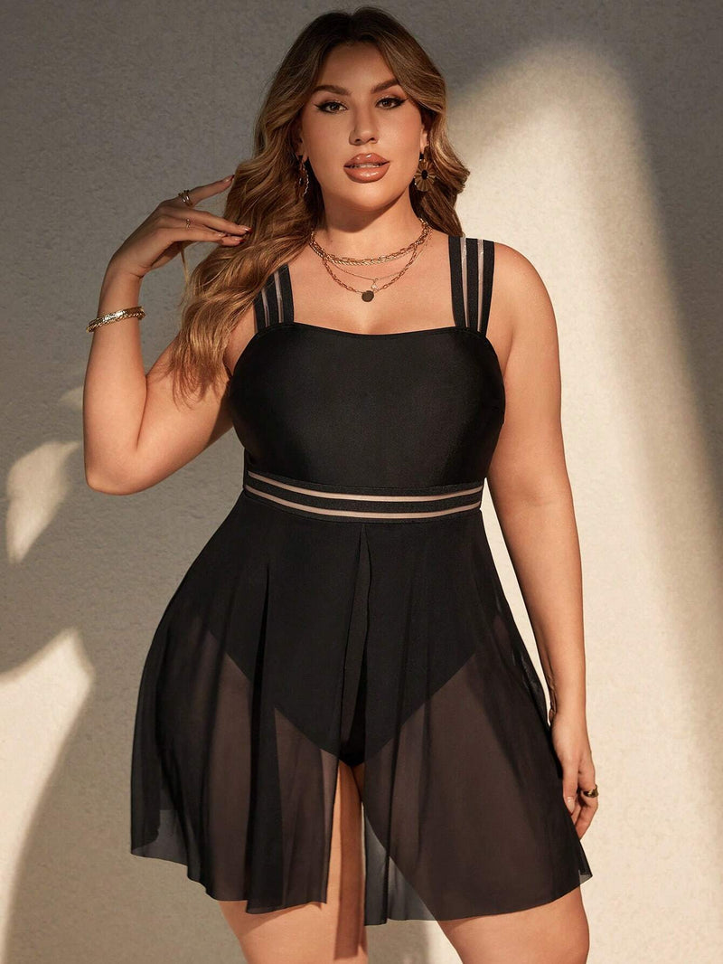 Maiô Feminino Estilosa Saia Transparente Mia. Plus Size