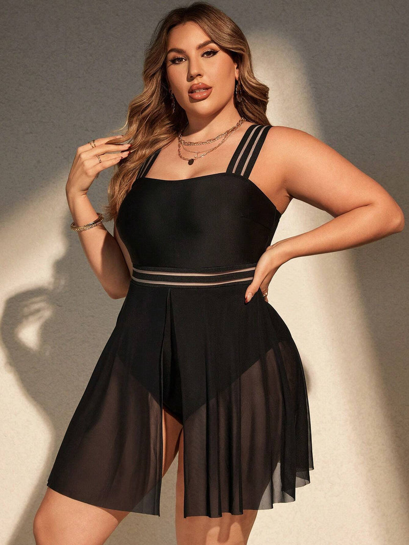 Maiô Feminino Estilosa Saia Transparente Mia. Plus Size