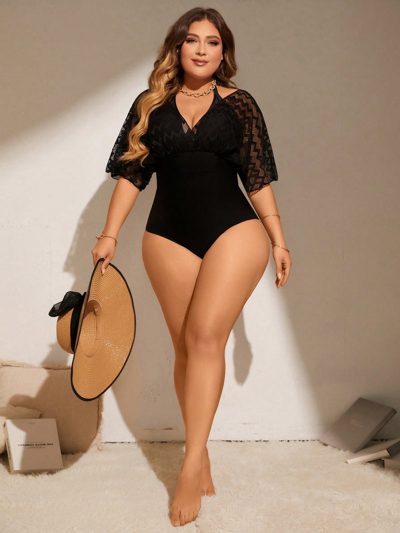 Maiô Feminino Com Malha Daiane Plus SIze