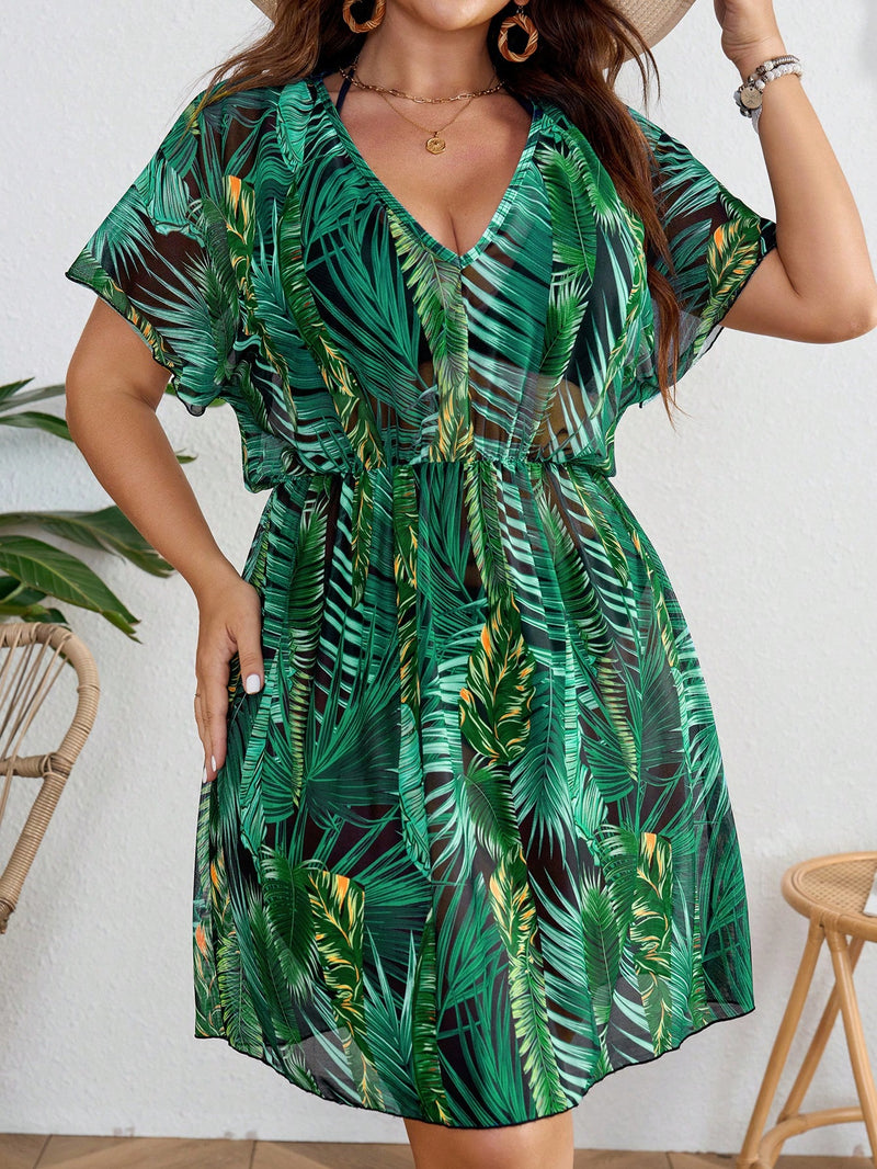 Saida de Praia Vestido Semitransparente Ursula Plus Size