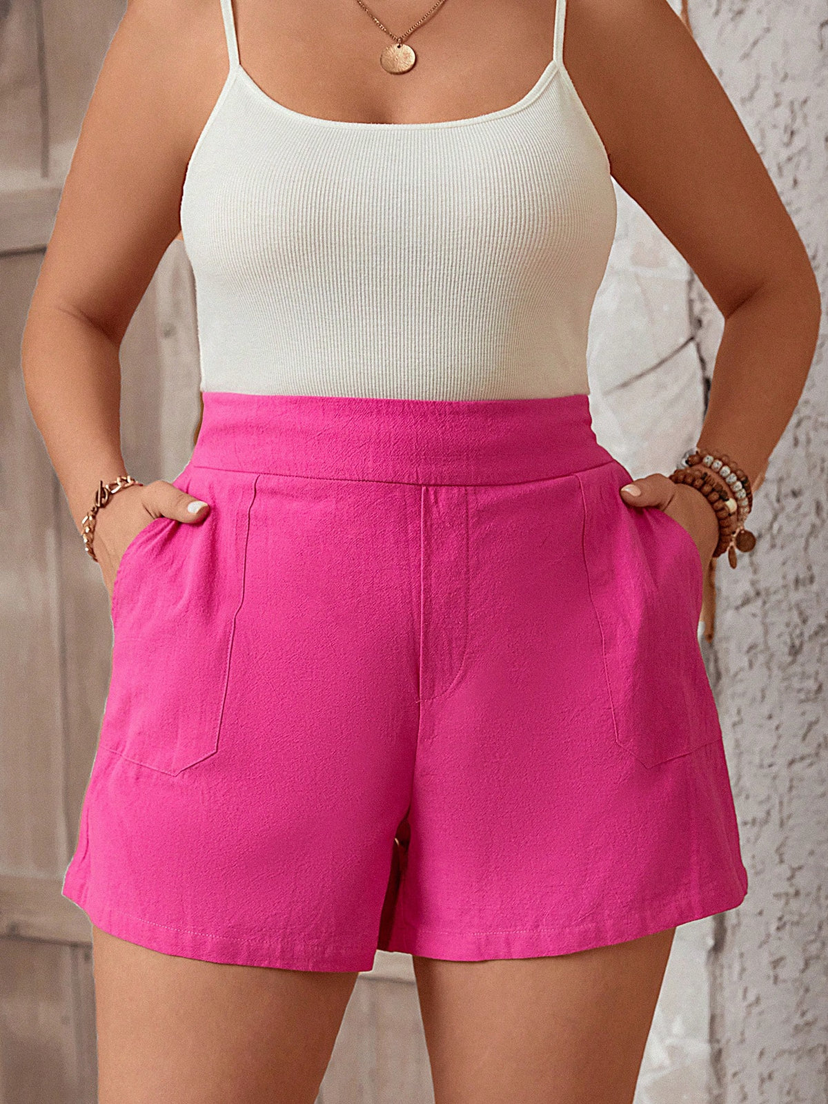 Shorts Feminino Com Bolsos Manuela Plus Size