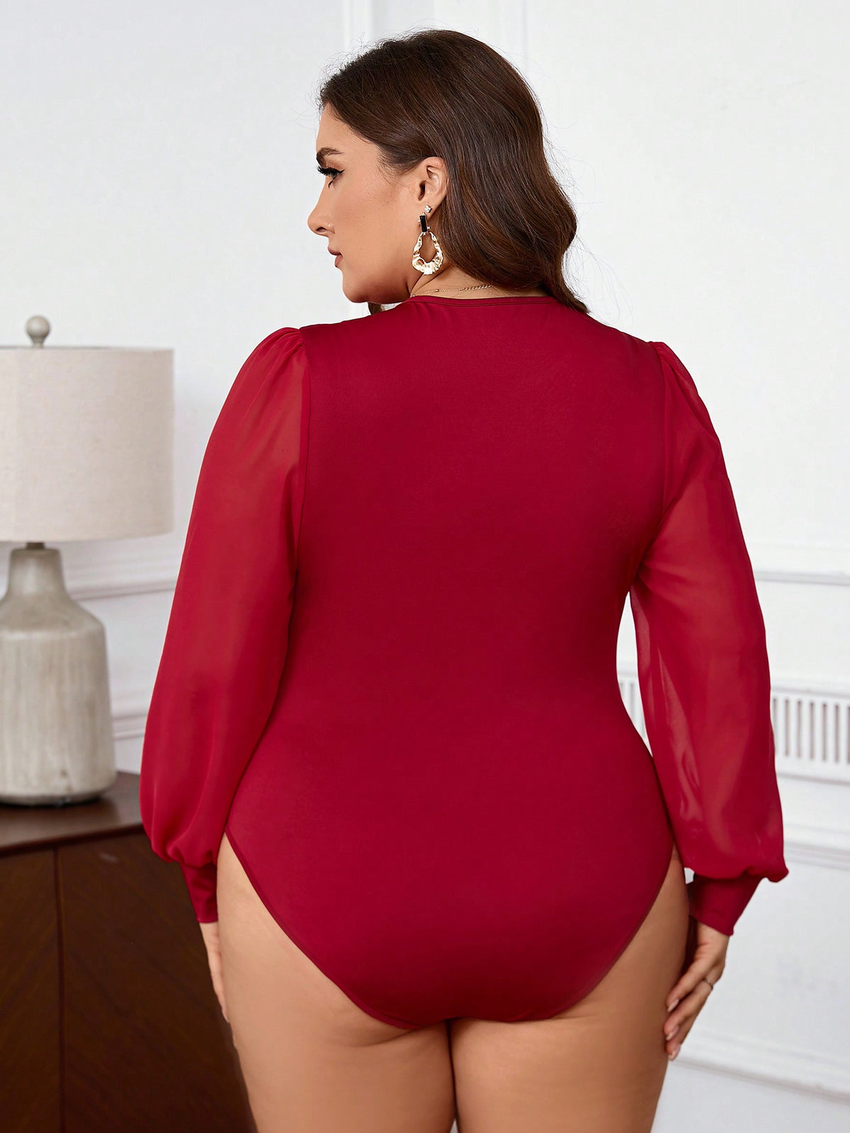 Body Feminino Elegante Manga Longa Vilma Plus Size