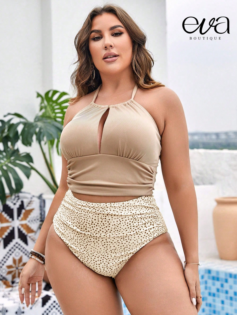 Biquini Feminino Cintura alta e Top Refinado Rita Plus Size