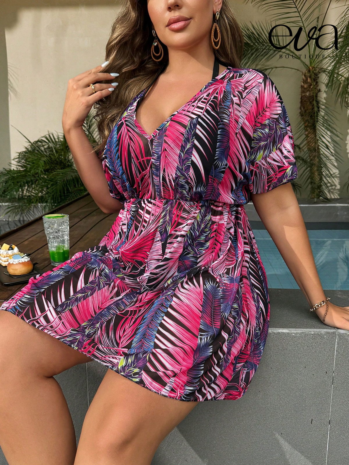 Saida de Praia Vestido Semitransparente Ursula Plus Size