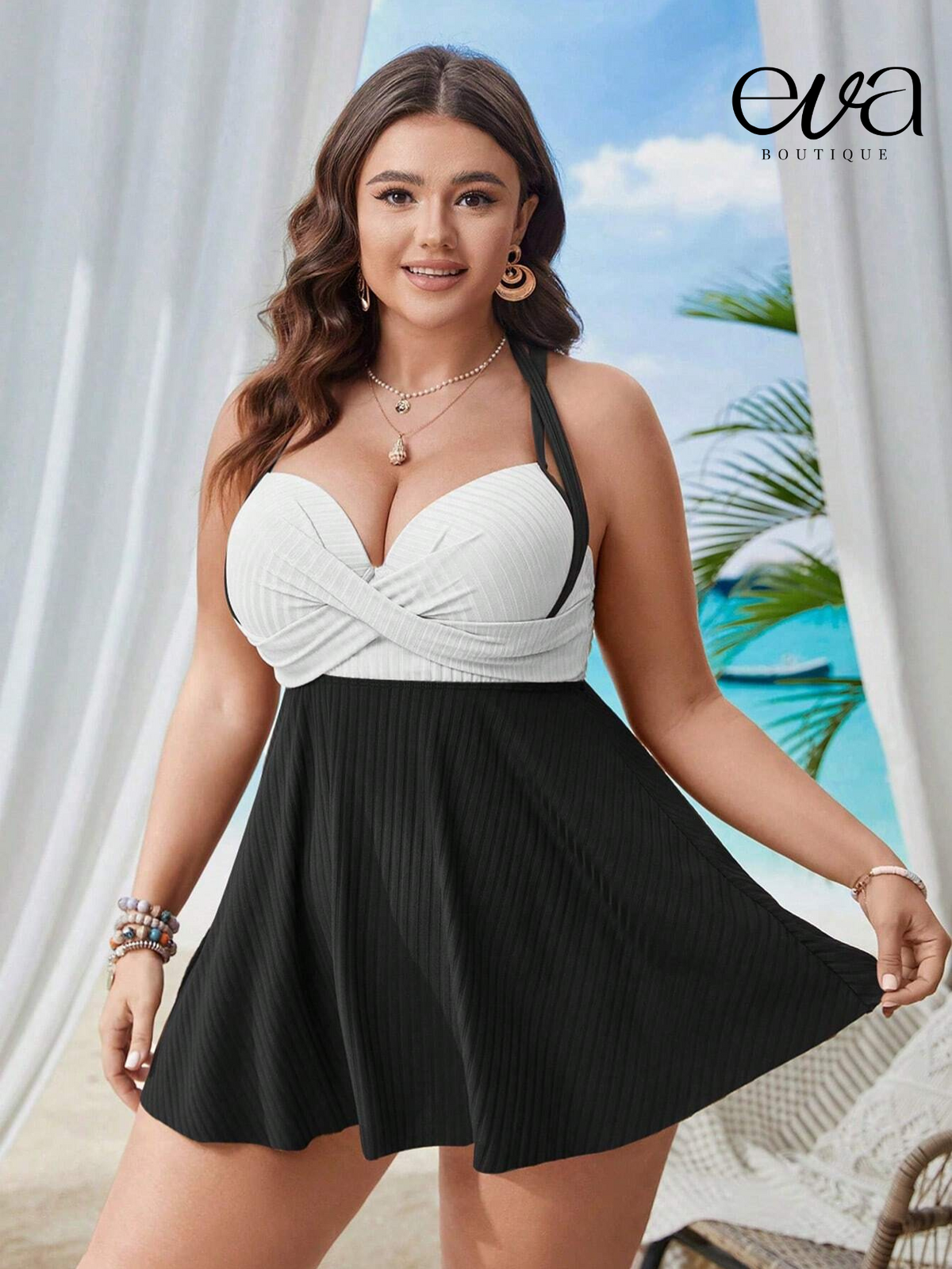 Biquini Saia Feminino Conjunto de Praia com Bojo e Design Sofisticado Graciele. Plus Size