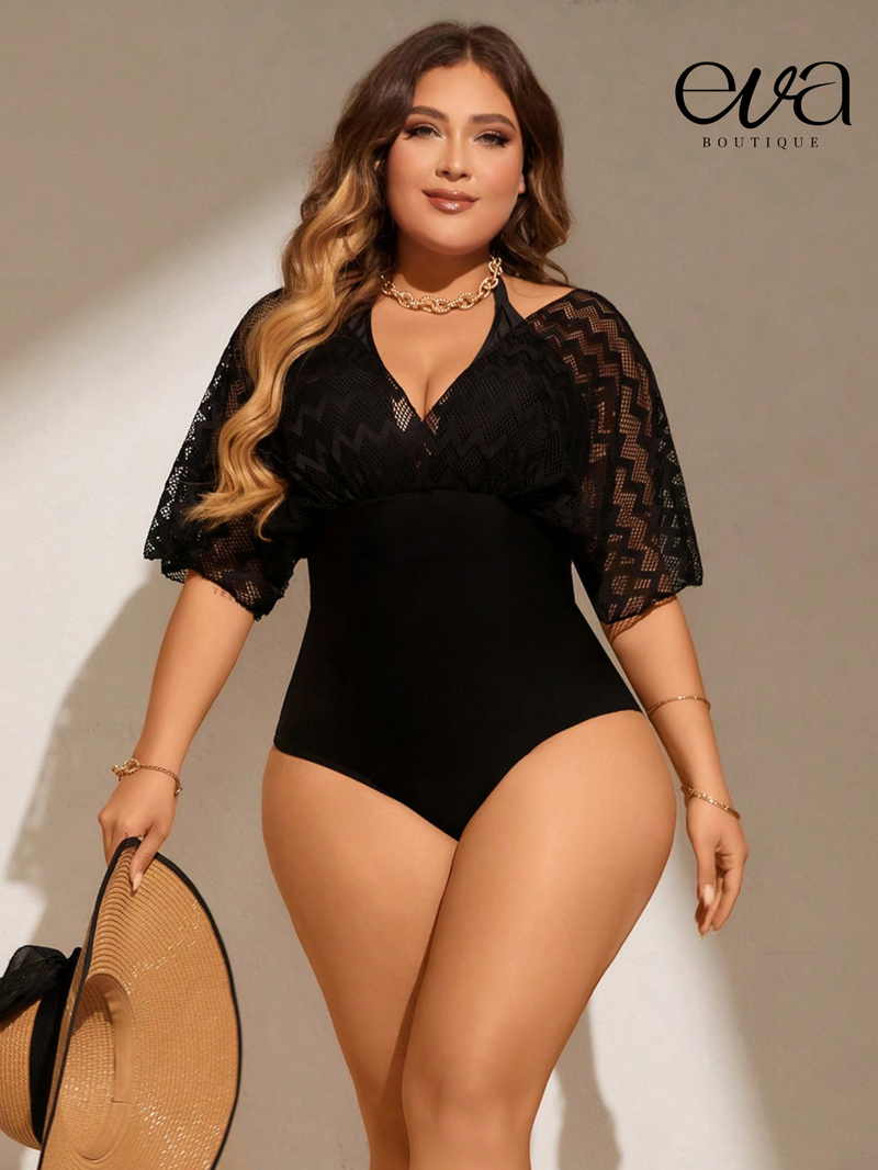 Maiô Feminino Com Malha Daiane Plus SIze