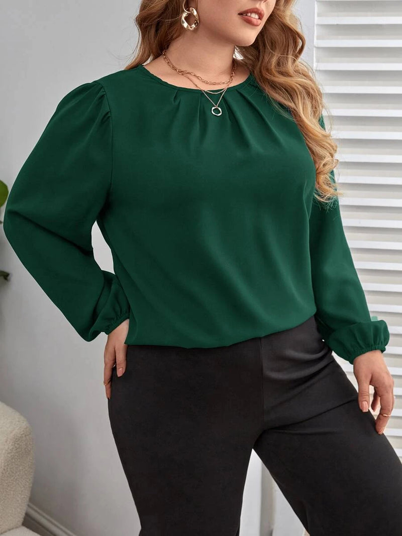 Camisa Feminina Elegante Sutil e Abertura Traseira Discreta Ashely. Plus Size