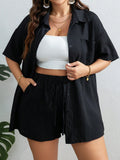 Conjunto Femino Texturizado Camisa e Shorts Milany