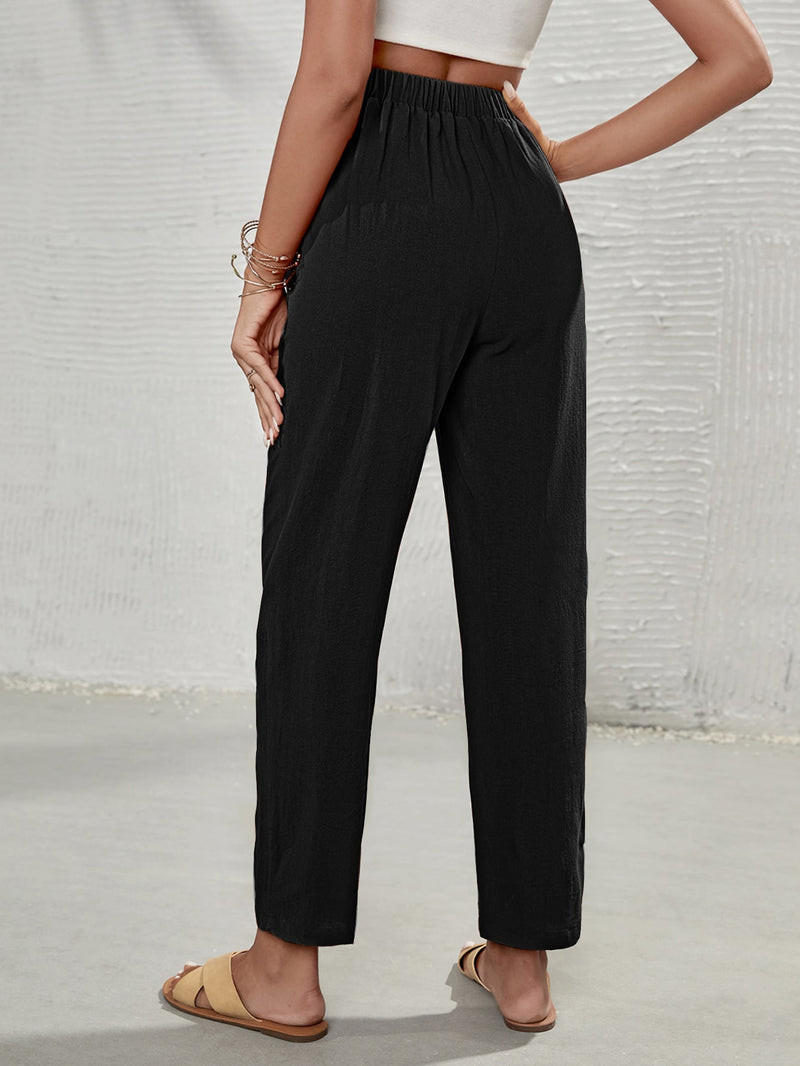 Calça Feminina Simples Com nó estilo Capri Mia