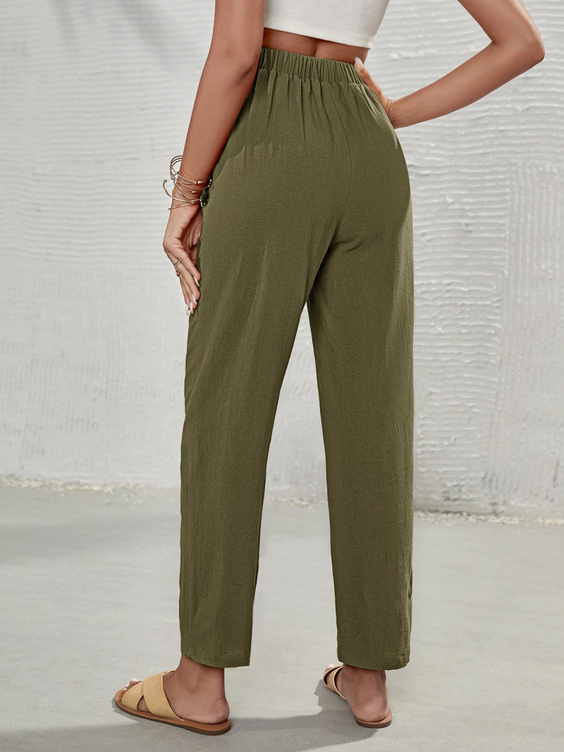 Calça Feminina Simples Com nó estilo Capri Mia