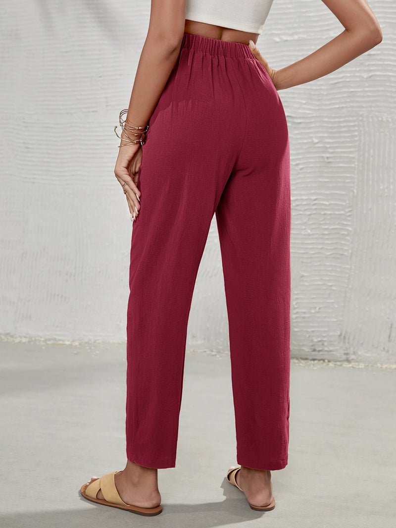 Calça Feminina Simples Com nó estilo Capri Mia