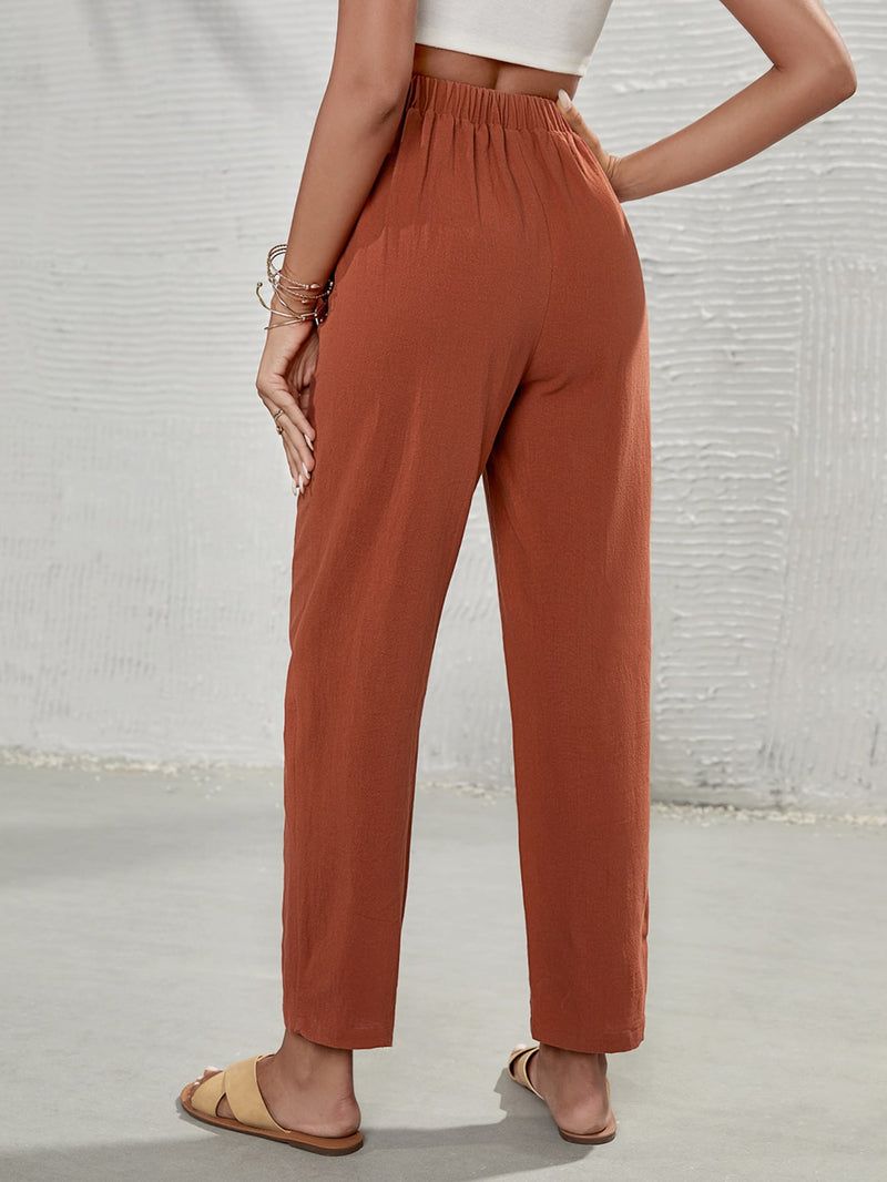 Calça Feminina Simples Com nó estilo Capri Mia